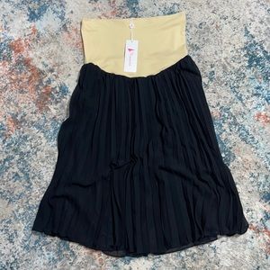 [Maacie] Black Pleated Maternity Skirt